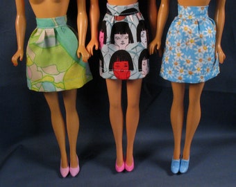 Three Mini Skirts with Shoes Set for Fashion Dolls