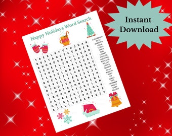 Christmas word search, Christmas printable, holiday word search, Christmas activities, holiday, holiday printable, Christmas worksheet