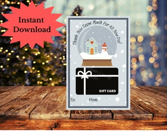 Christmas Teacher Gift, Printable gift card holder, teacher thank you, teacher appreciation, teacher Christmas,  teacher gift card holder