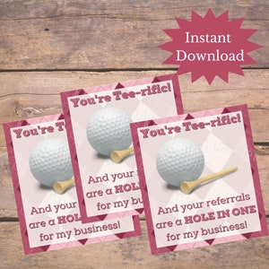Golf Pop by Tags, Real Estate Pop by, Afdrukbare Tag, Vastgoedmarketing, Bedankt Tag, INSTANT DOWNLOAD, klantwaardering