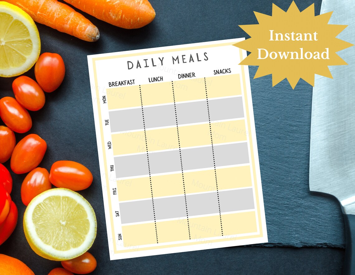 Daily Meal Planner, Meal Planner, Meal Planning, Dinner Planner ...