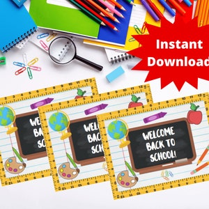 Welcome back to school Tag, Back to school card, Back to school Year student Gift, school Tag Printable, first day gift, Instant Download