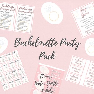 Bridal Bachelorette Game Bundle, Bride and Bachelorette Games, Printable Bachelorette Game, Hen Party Games, Instant Download, Printable
