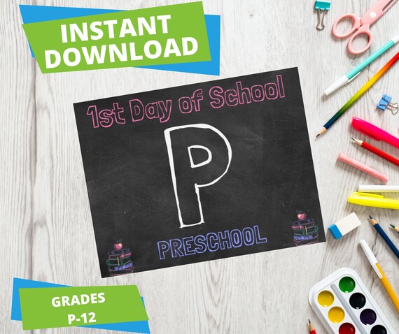 First Day of School Printable 1st Day of School Printable | Etsy