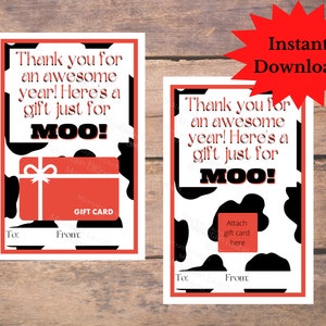 Printable gift card holder, teacher thank you, teacher gift, teacher appreciation, teacher birthday,  teacher card holder, Chick fil a