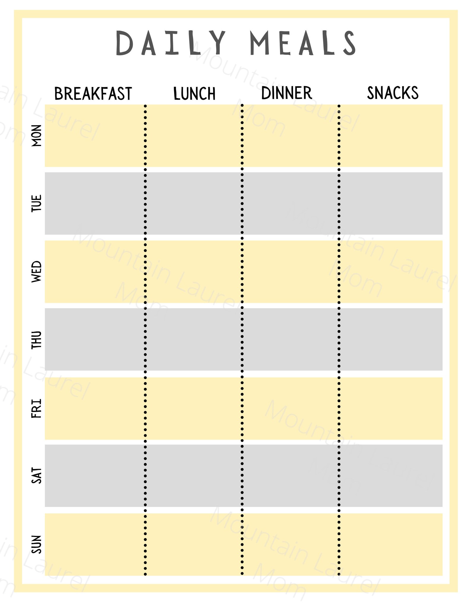 Daily Meal Planner, Meal Planner, Meal Planning, Dinner Planner ...