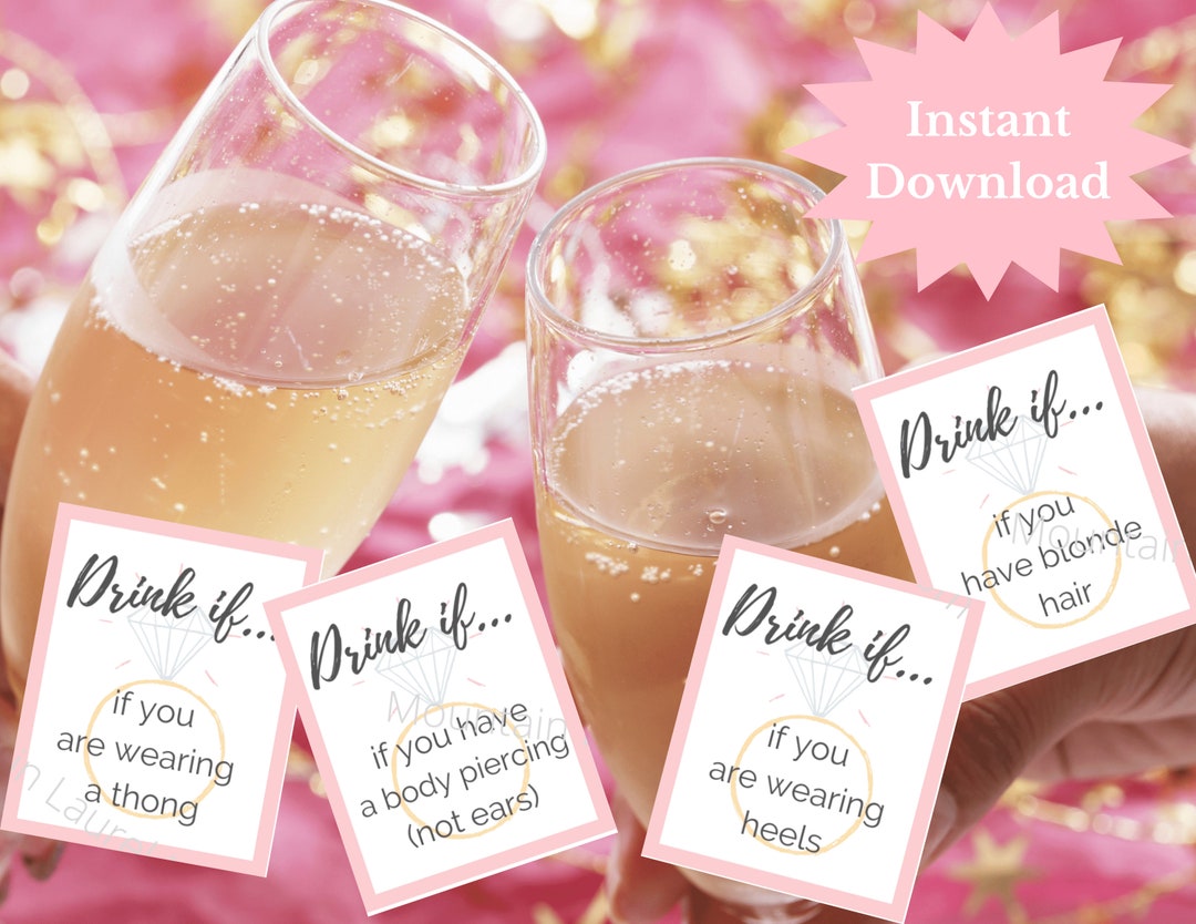 Bachelorette Bridal Drinking Game, Drink If, Bridal Shower Game