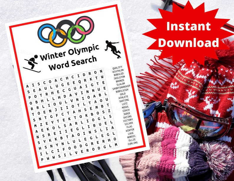 Olympic Word Search Olympic Printable Olympic Games Olympic Etsy
