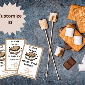 Customize S'MORES Pop by Tags, Summer Real Estate Pop by Printable Tag Real Estate Marketing Thank You Tag CUSTOMIZABLE, client appreciation