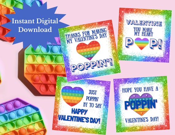 Valentine Card Pop It Valentine for Kids Pop It Fidget