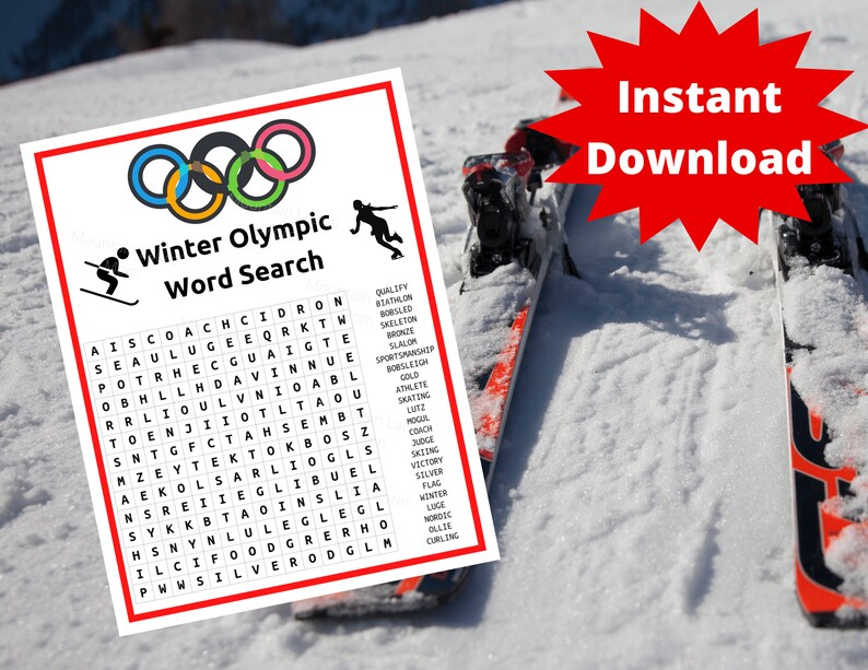 Olympic Word Search Olympic Printable Olympic Games Olympic - Etsy