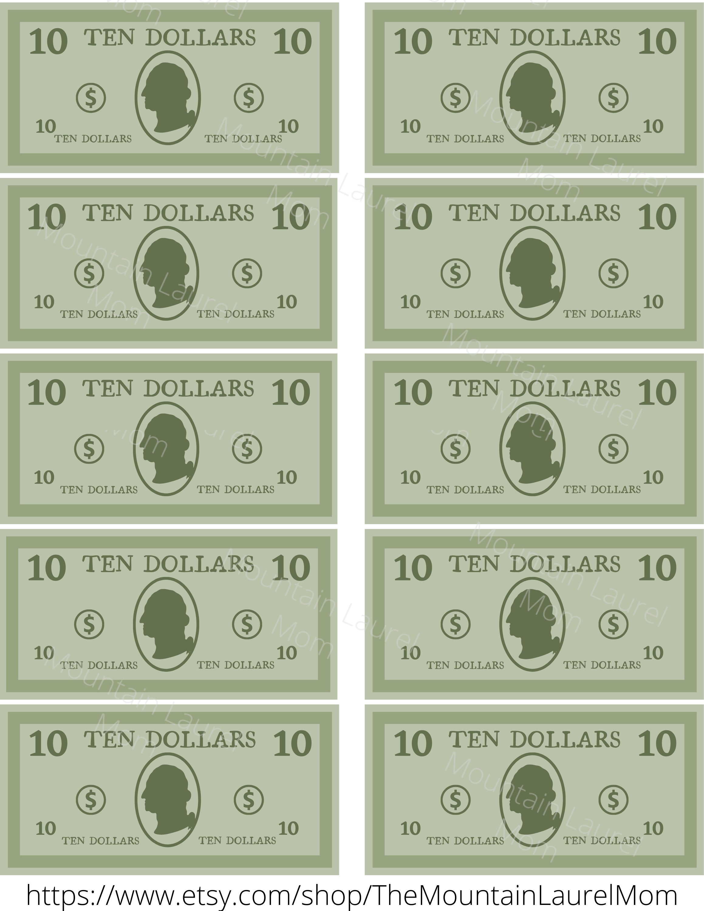 Play Money Printable Instant Download Toy Money Paper | Etsy