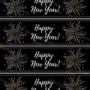New Years Eve Water Bottle Label, Happy New Year, New Year's Party, NYE ...