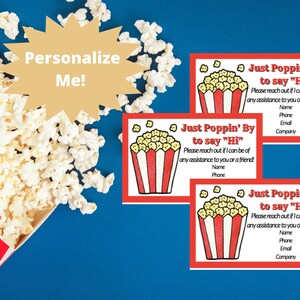 Customize Popcorn Pop by Tags, Real Estate Pop by Printable Tag, Real Estate Marketing Thank You Tag CUSTOMIZABLE, client appreciation