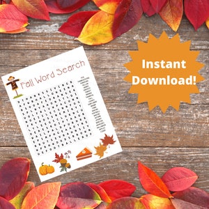 Fall word search, fall printable, autumn word search, fall activities, fall, autumn, autumn printable, fall worksheet, fall games, fall fun