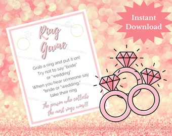 Bachelorette or Bridal Shower Game, The Ring Game, Please Take a Ring Sign, Printable Game Sign, Hen Party, Instant download, printable