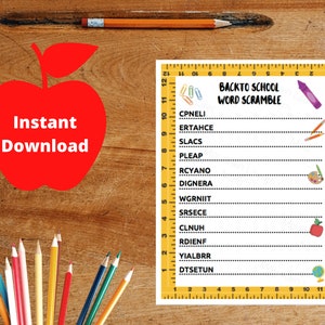 Back to school word scramble, back to school printable, School Word Games, Word activity, school word scramble, school activity, word games