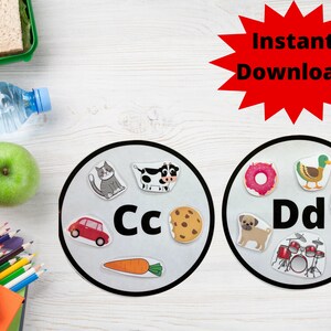 Activité de jeu de lettres alphabet préscolaire imprimable, activité de préparation à la maternelle, jeu de lettres d'apprentissage de la lecture, cartes mémoire pour enfants d'âge préscolaire