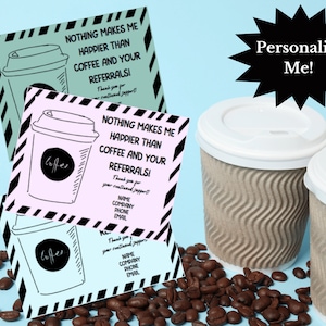 Personalized Coffee Pop By Gift Tags for client referrals