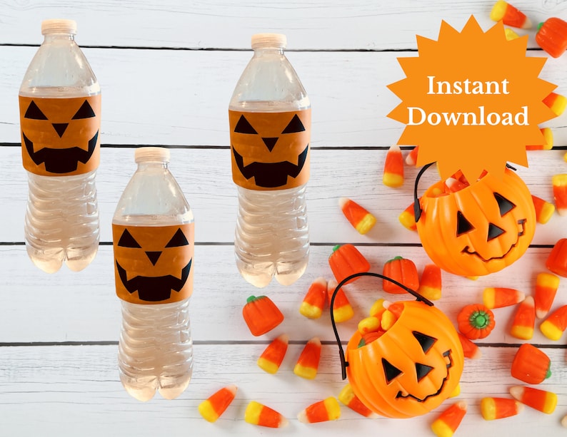 Printable Halloween Water Bottle Labels Halloween Etsy