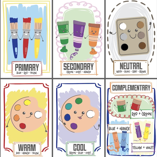 Color Family (Theory) Class Posters (6)  11x17