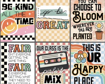 Vintage Motivational Classroom Posters 6 Pack