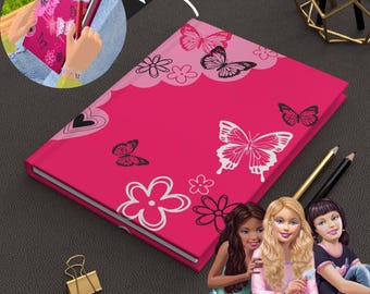 Pink Y2K Butterfly Journal Gift 2000s Diary Nostalgic Cute Notebook Hardcover Graduation Gift Fairytopia Bibble Best Seller Practical