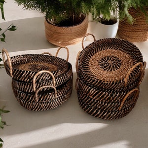 Rattan Cane Trays | Rattan Cane | Rattan Woven Trays | Baskets Wicker Serving Tray