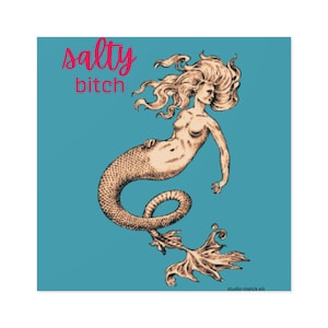 Salty Bitch Ocean Colorway Square Stickers, Indoor\Outdoor