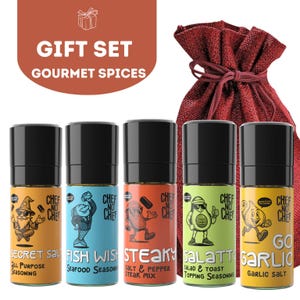 Holiday Spice Gift Set • Gourmet 5 Jar Seasoning Collection • BBQ Gift Box • Steak Spice Rub • Cooking Gift for Mom