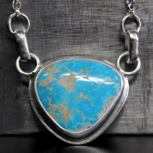 Blue Ridge turkoois sterlingzilveren ketting |  Minimalistische statement-ketting boho boho voor dames | Gugma-sieraden