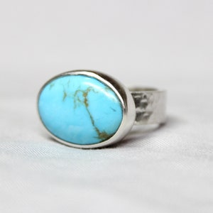 READY TO SHIP - Size 5.25 Oval Kingman Turquoise Sterling Silver Ring ...