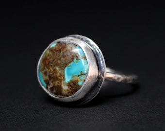 SIZE 6.25 - 6.5 - Oval Kingman Turquoise Sterling Silver Ring | Nevada ...