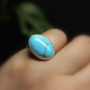 READY TO SHIP - Size 5.25 Oval Kingman Turquoise Sterling Silver Ring ...