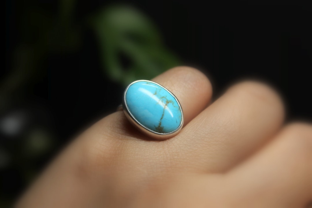 READY TO SHIP - Size 5.25 Oval Kingman Turquoise Sterling Silver Ring ...