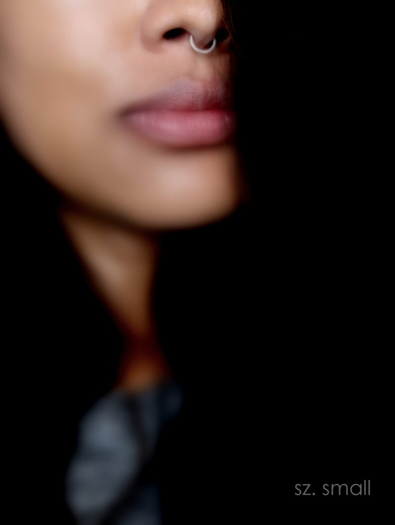 Simple Small Sterling Silver Nose Ring Clip On Boho Bohemian Faux Septum Captive Fake Nose Ring Minimalist GUGMA Women/'s Handmade