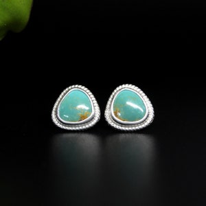 Sonoran Gem Turquoise Sterling Silver Stud Post Earrings Geometric Minimalist Studs Posts Earrings Gugma Jewelry image 4