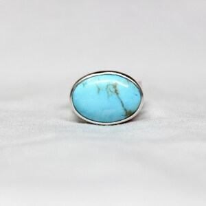 READY TO SHIP - Size 5.25 Oval Kingman Turquoise Sterling Silver Ring ...