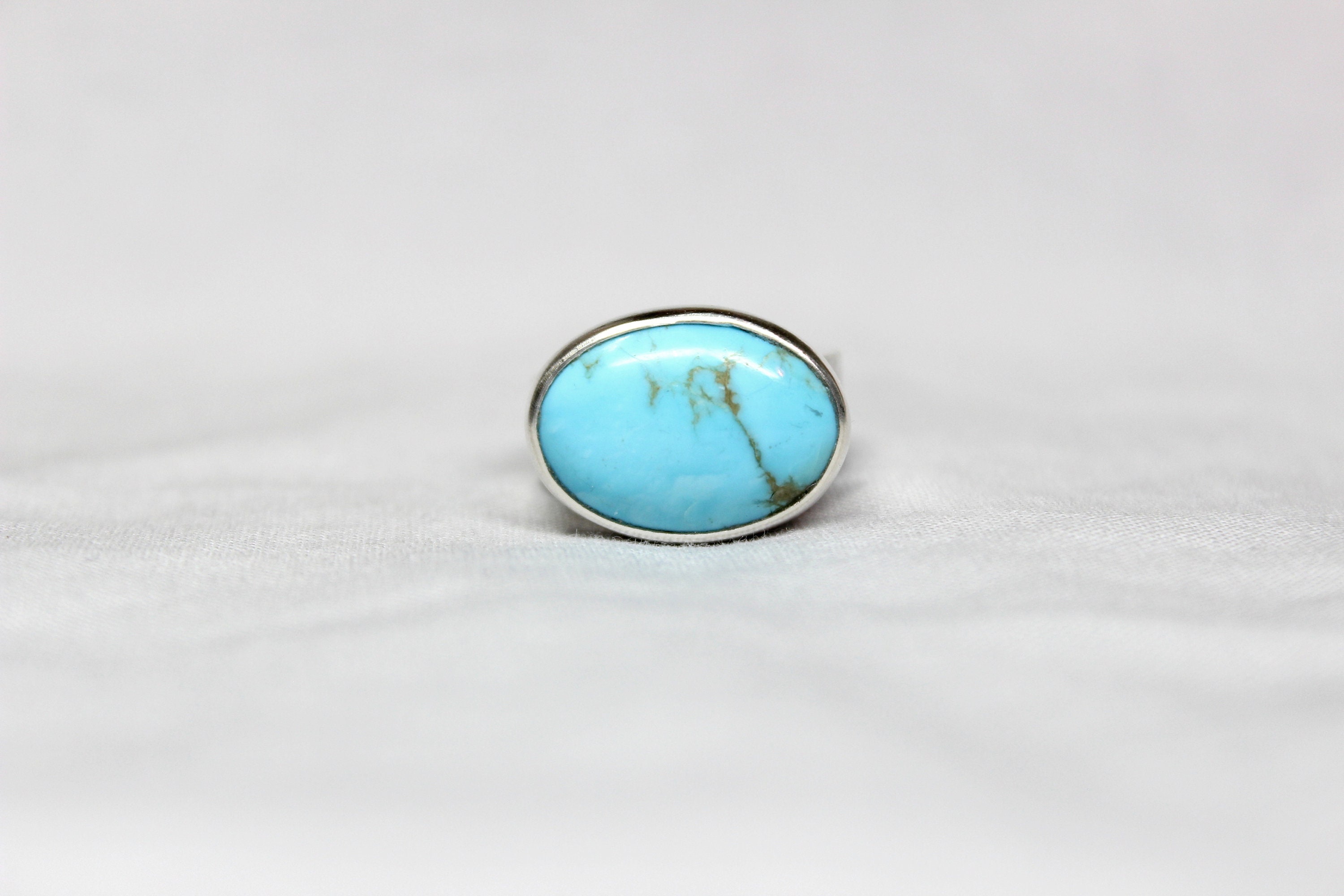 READY TO SHIP - Size 5.25 Oval Kingman Turquoise Sterling Silver Ring ...