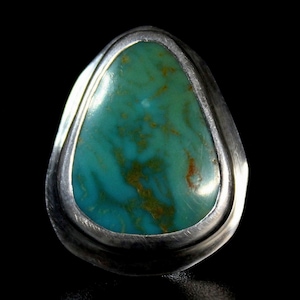 Maat 5.75 Groen Blauw King&#39;s Kings Manassa Turquoise Sterling Zilveren Ring | Lik Skillet Colorado Mine | Boho Minimalistisch | Gugma-sieraden