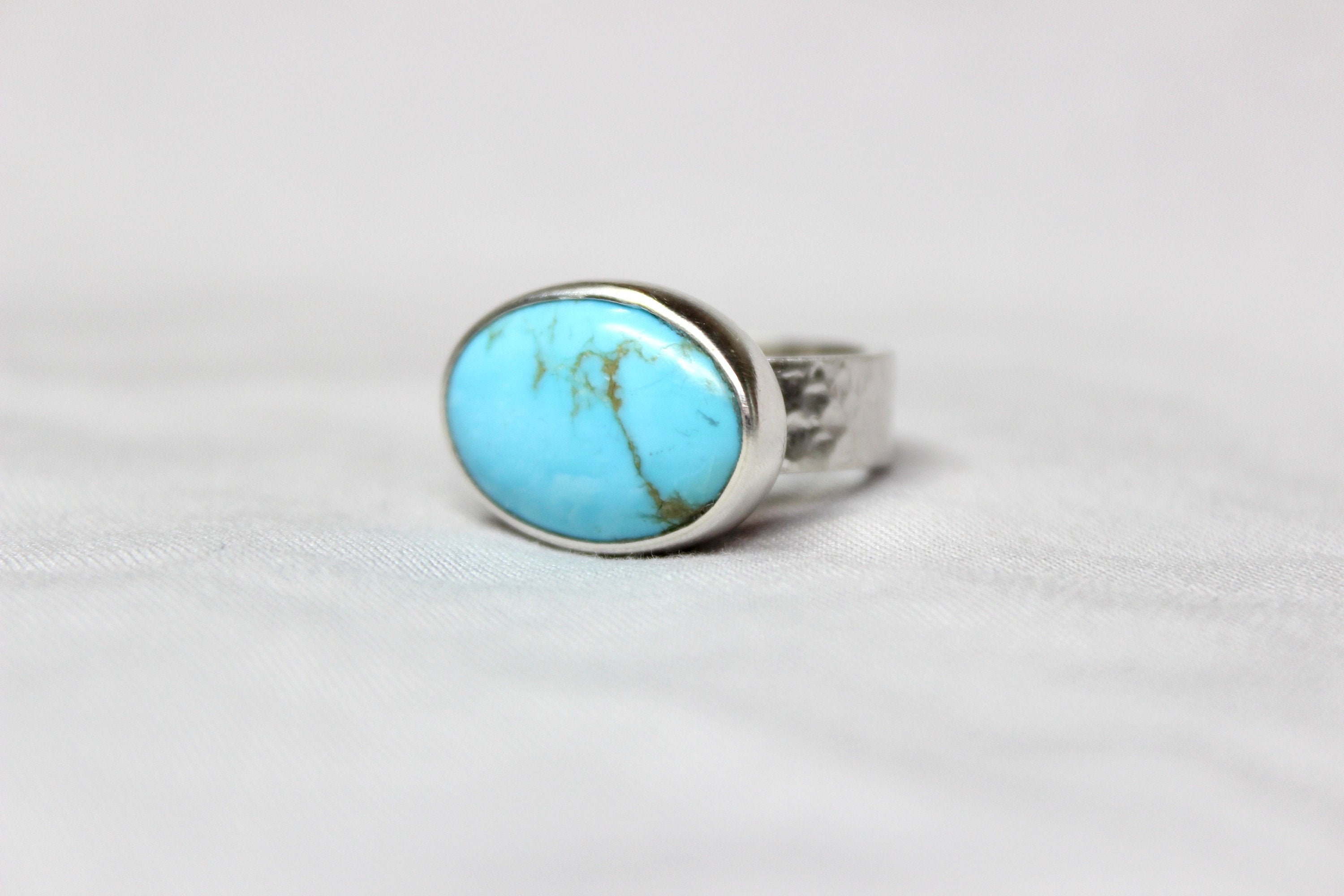 READY TO SHIP - Size 5.25 Oval Kingman Turquoise Sterling Silver Ring ...