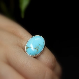 READY TO SHIP - Size 5.25 Oval Kingman Turquoise Sterling Silver Ring ...