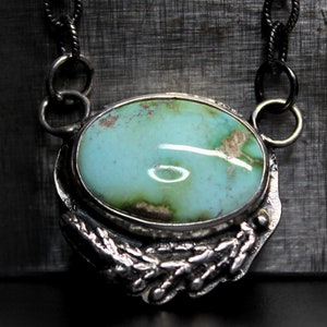 Sonoran Gold Turquoise Sterling Silver Necklace | Women's Boho Bohemian Minimalist Statement Necklace | Gugma Jewelry
