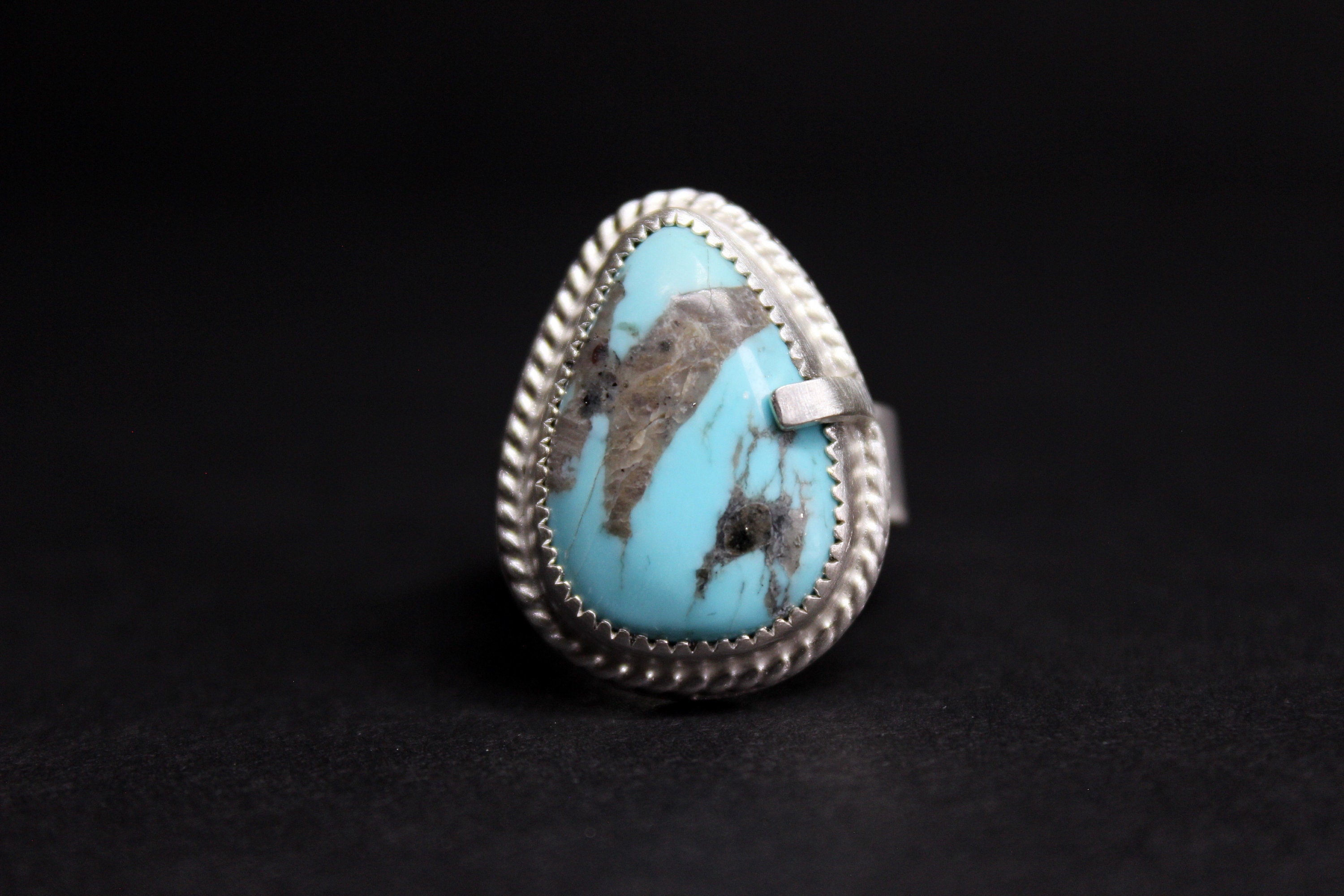 Elemental Gems 18K Gold Plated Campitos Turquoise Crescent Moon Ring