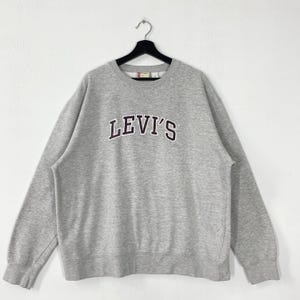 Vintage 90s Levi&#39;s Strauss Sweatshirt Levi&#39;s Factory Crewneck Levis Denim Sweater Pullover American Levi&#39;s Strauss Embroidered Logo XLarge