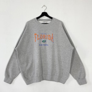 Vintage University Florida Sweatshirt Crewneck Pullover Florida Gators Embroidered Logo Grey XXLarge