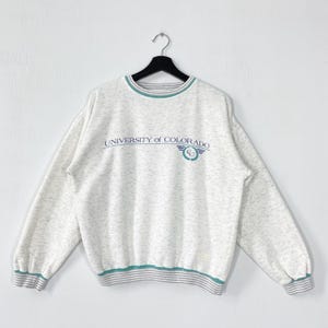 Vintage Colorado Sweatshirt Universität Colorado Colorado Pullover Pullover Pullover Colorado Buffaloes Print Logo Grau S