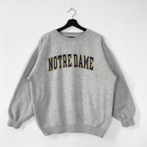 Vintage University Notre Dame Sweatshirt Notre Dame Crewneck Notre Dame Sweater Pullover Notre Dame Fighting Irish Embroidered Logo Medium