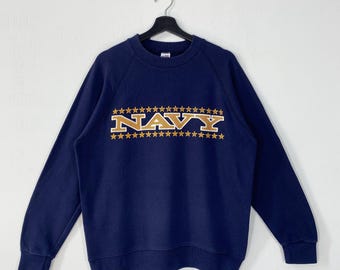 Vintage 80s United States Navy Sweatshirt Crewneck US Navy Sweater 