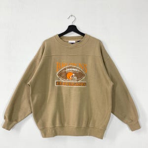 Vintage Cleveland Browns Sweatshirt Crewneck Pullover Sportswear NFL Browns Football Embroidered Logo Large